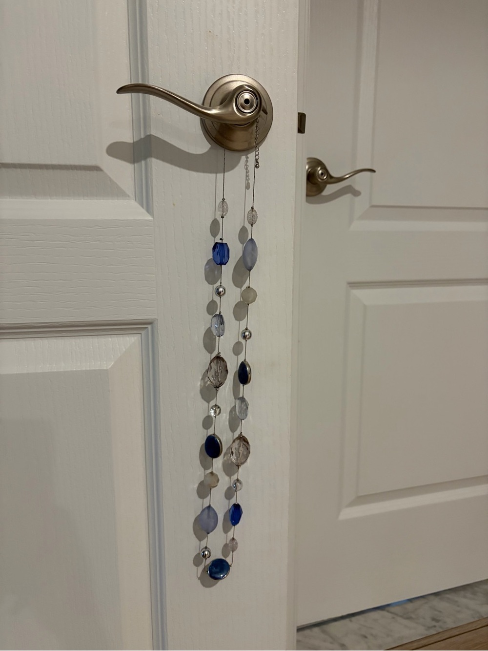 Blue and Silver Beaded Necklace